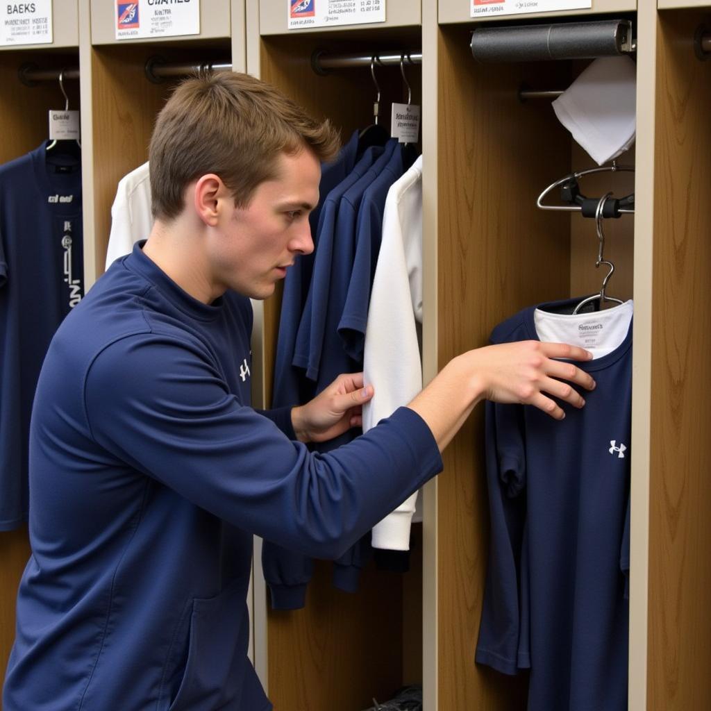 Athlete Utilizing a Locker Tag System