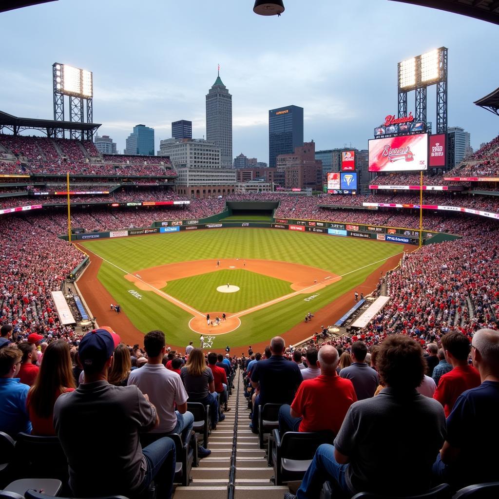 Atlanta Braves Fans at a Game Cheering