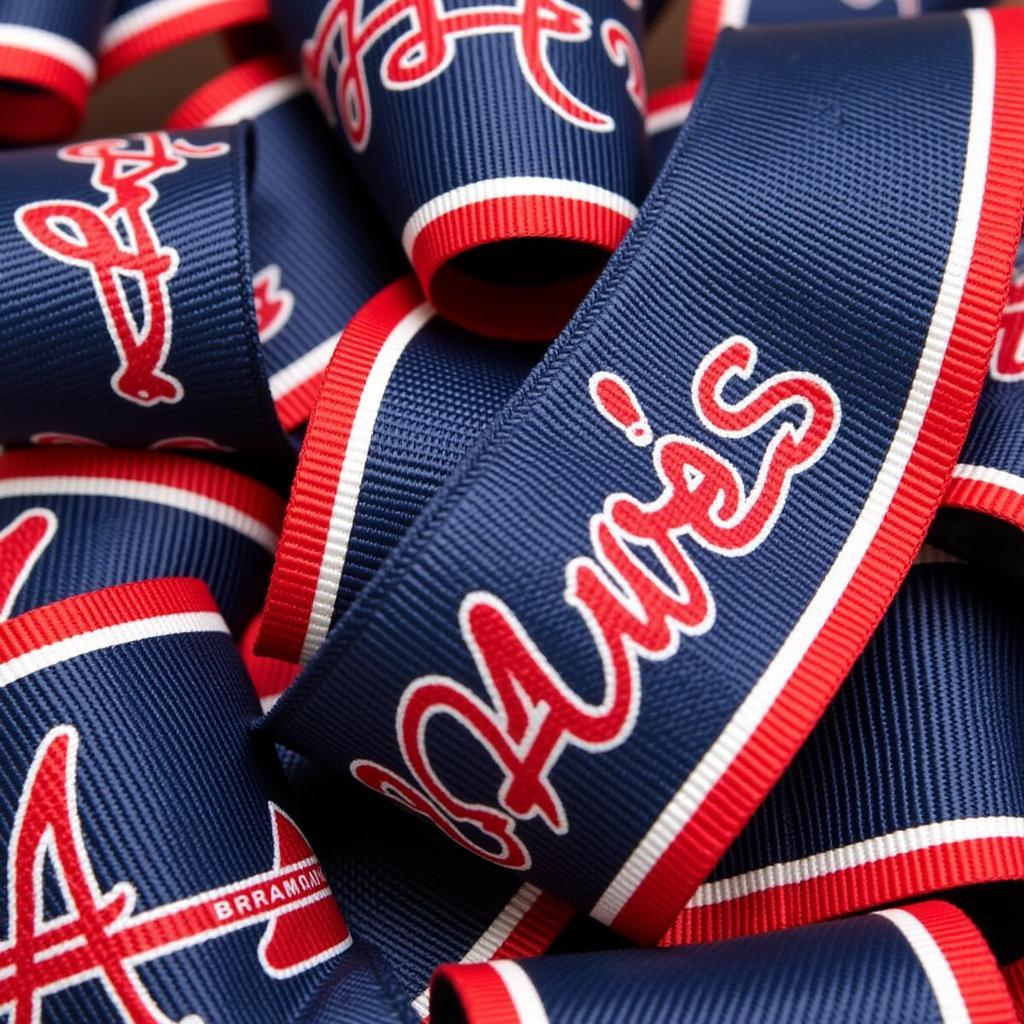 Close-up of an Atlanta Braves Ribbon