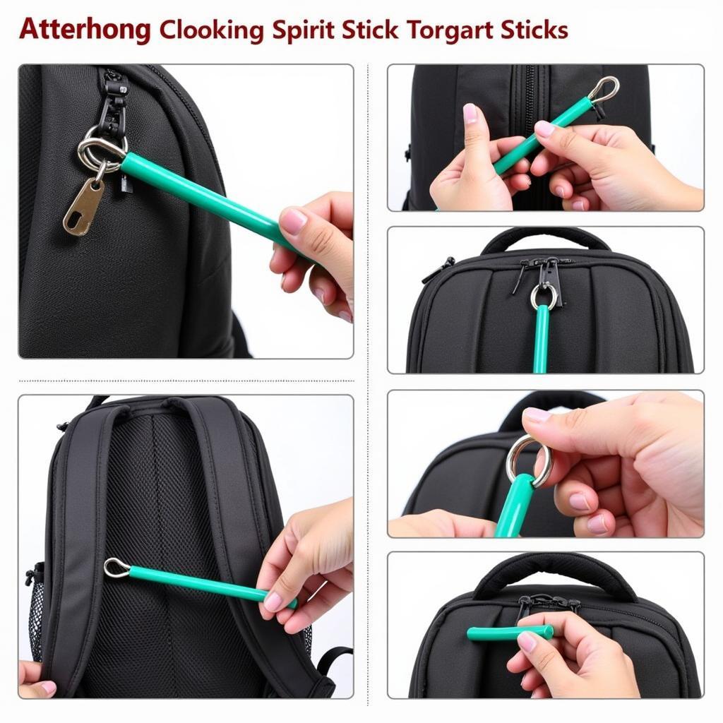 Attaching Spirit Sticks to a Backpack Zipper