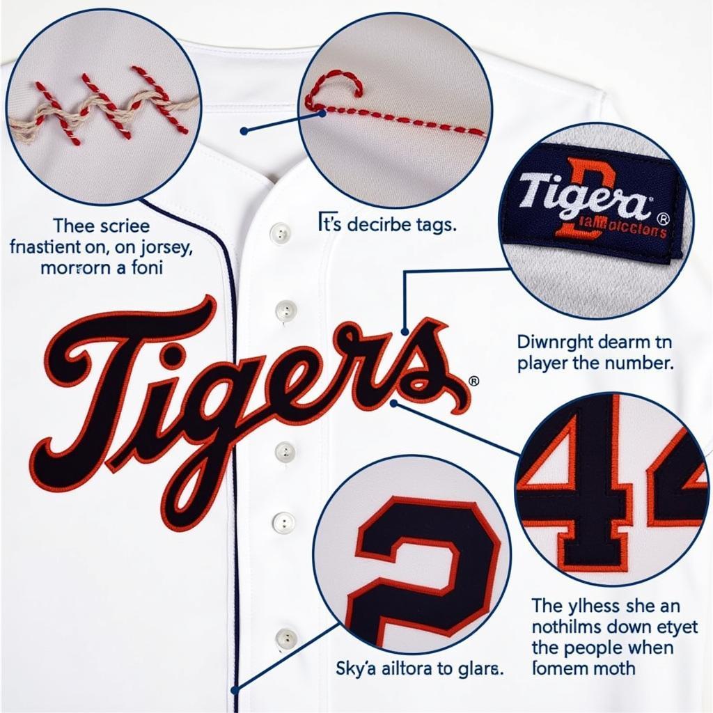 Close-up of an Authentic 1984 Detroit Tigers Jersey Showing Key Details