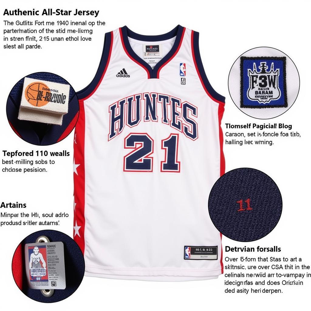 Close-up of an authentic 2006 NBA All-Star Game Jersey, showcasing the stitching, tags, and official NBA logos