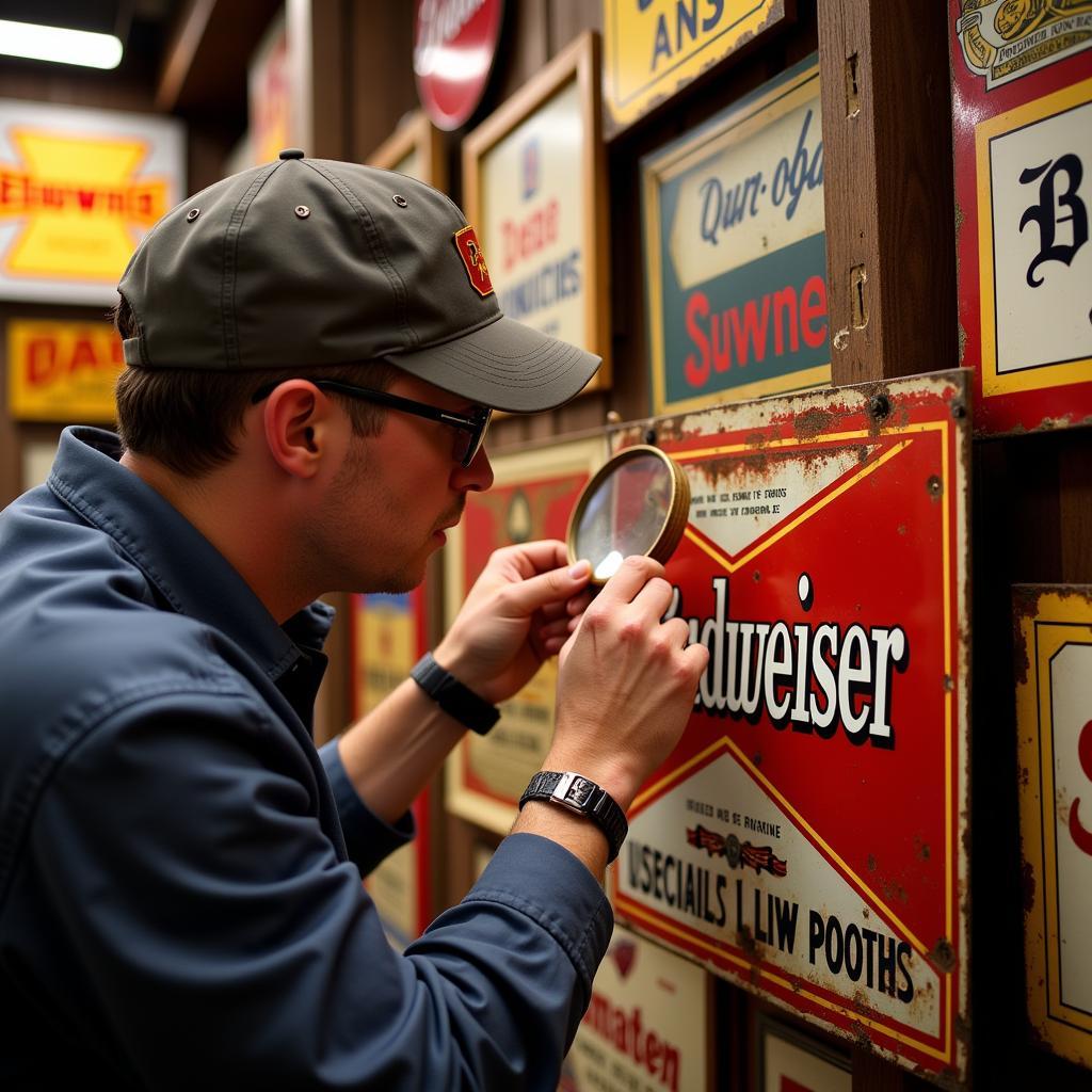 Identifying an Authentic Budweiser Metal Beer Sign