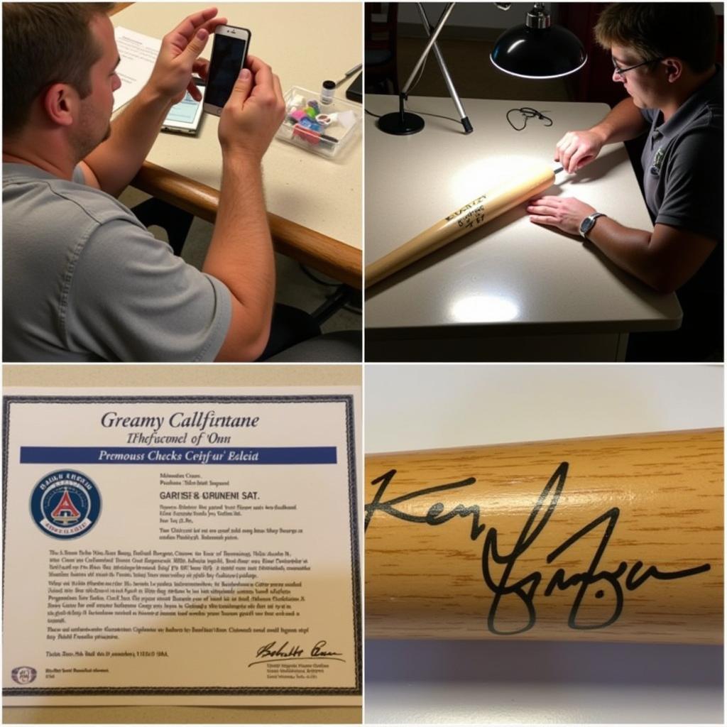 Authenticating a Ken Griffey Jr Baseball Bat Signature