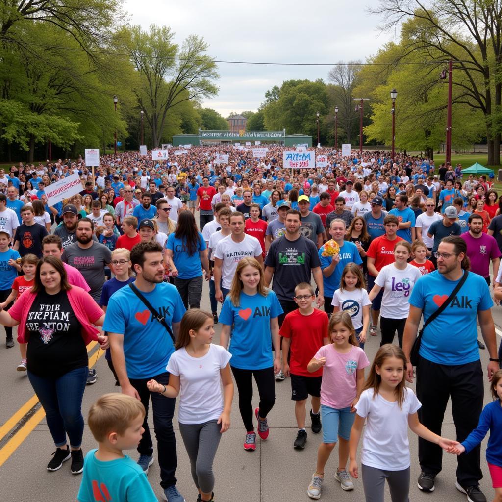 Autism Walk Detroit Zoo 2023 Crowd Scene