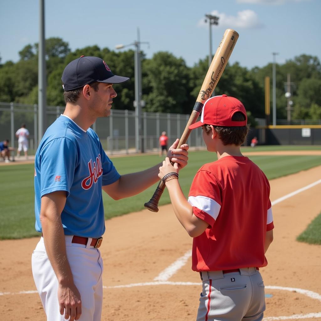 Ayba Summer Baseball Coach Mentoring Player