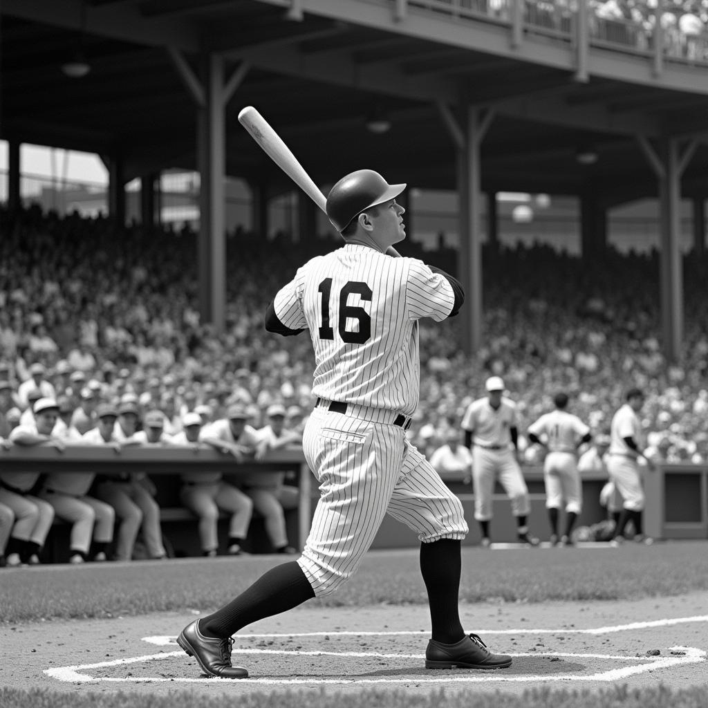 Babe Ruth Hitting his 495th Home Run for the New York Yankees