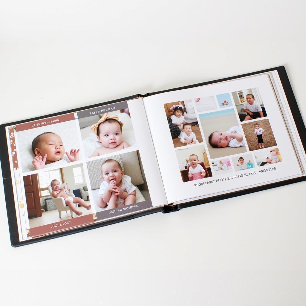 Baby Milestone Photo Cards in an Album