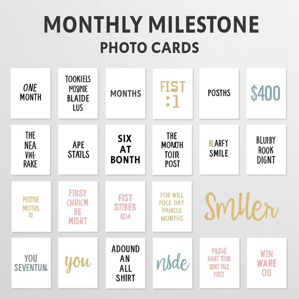 Variety of Baby Monthly Milestone Photo Cards