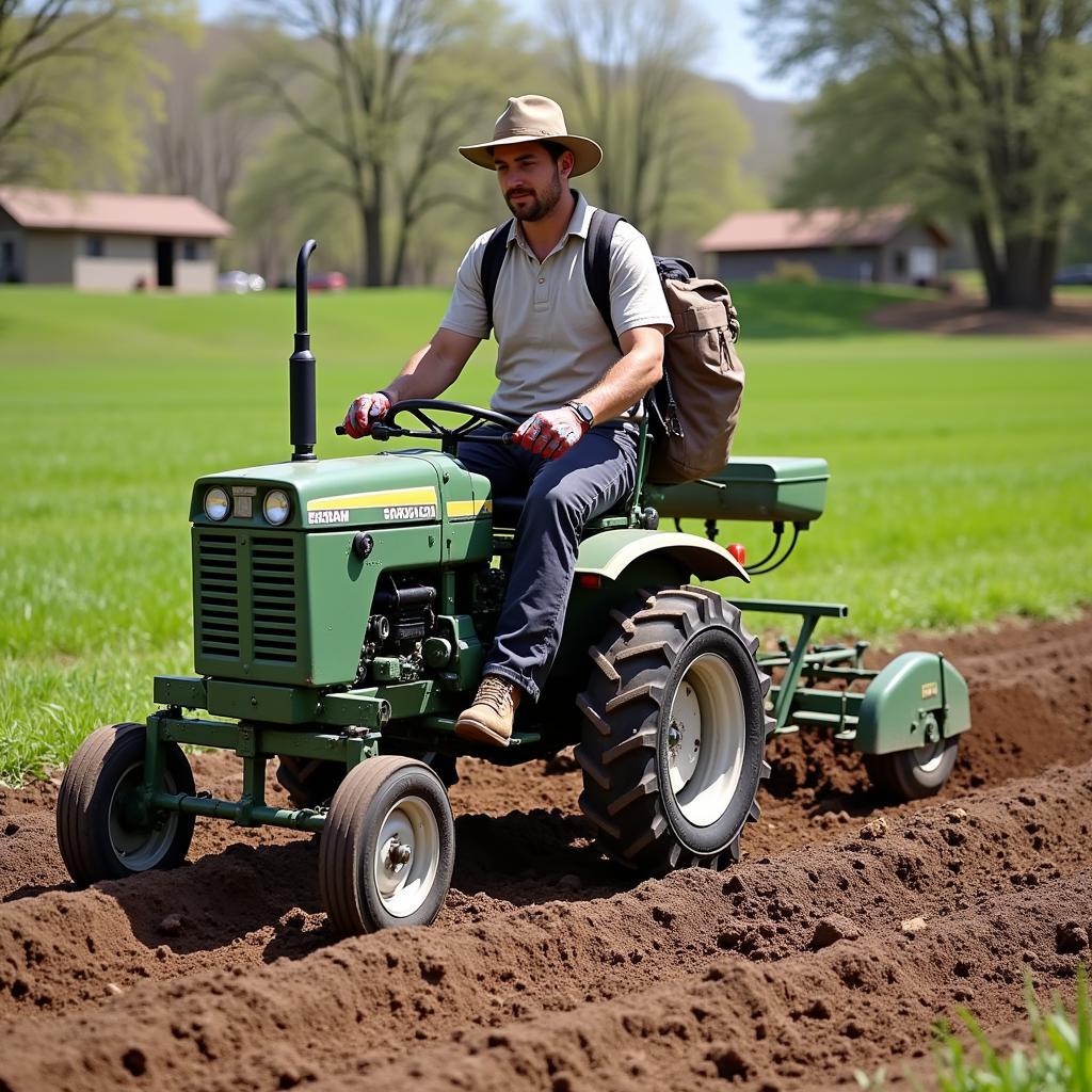 Backpack Tractor in Use