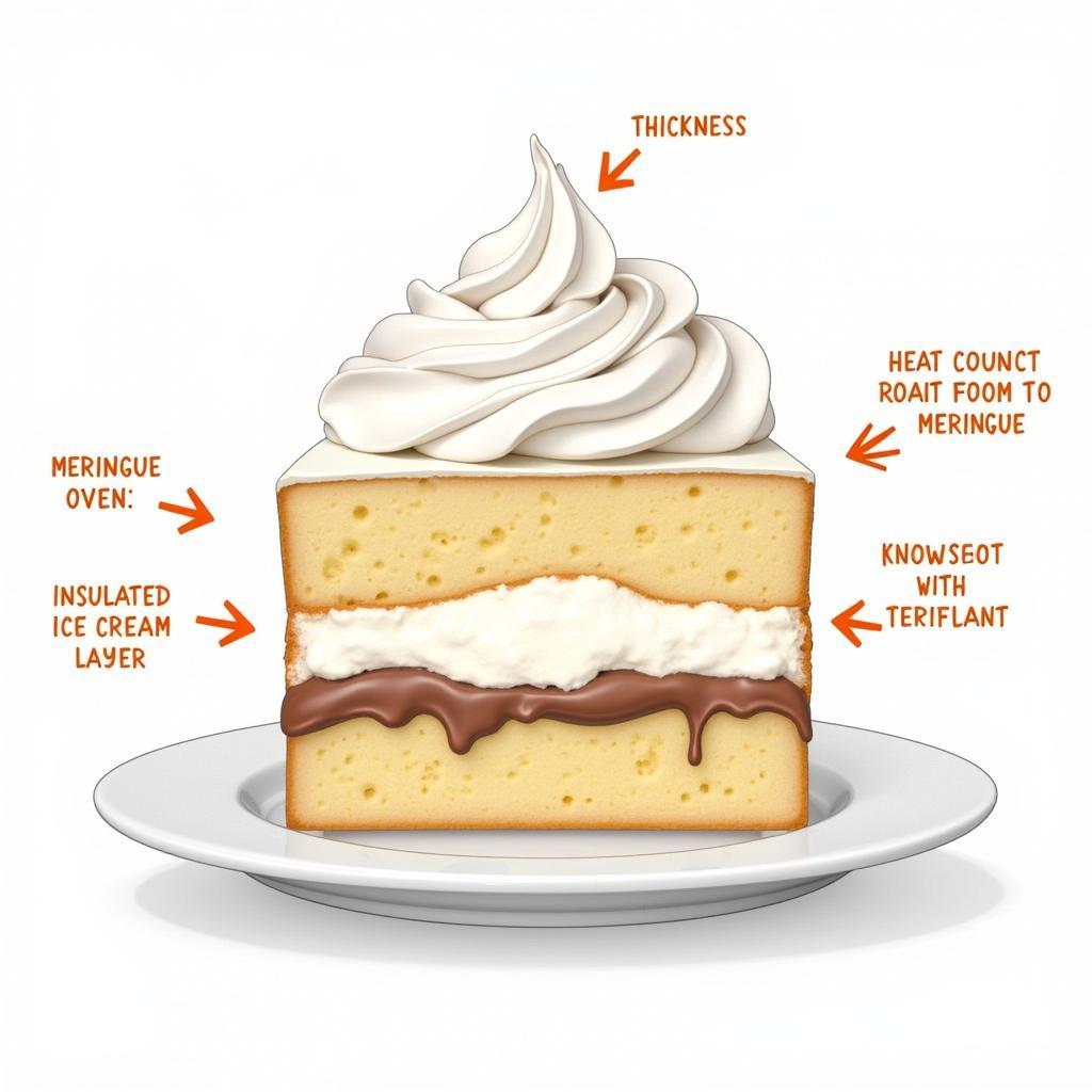 Baked Alaska Cross-Section Diagram Showing Meringue Insulation