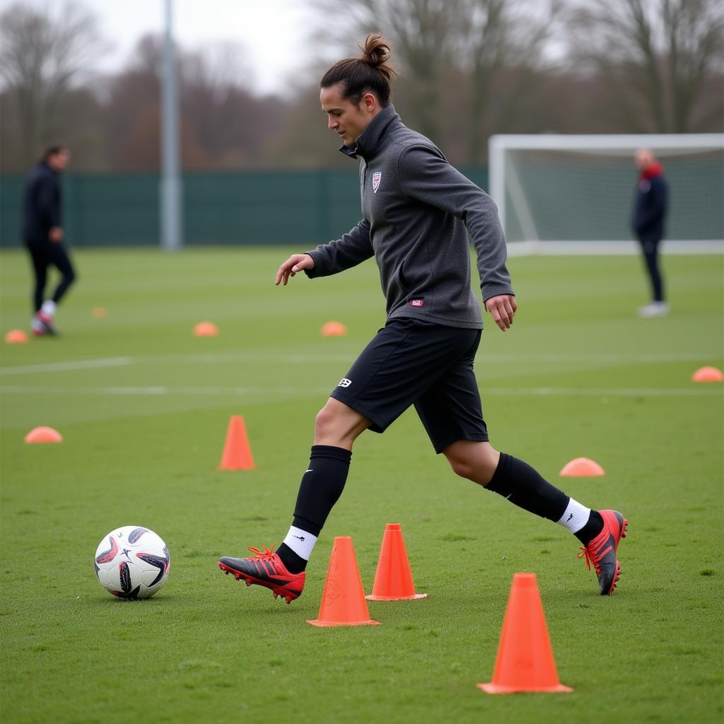 Practicing Ball Control Drills with Stars 160 Football Boots