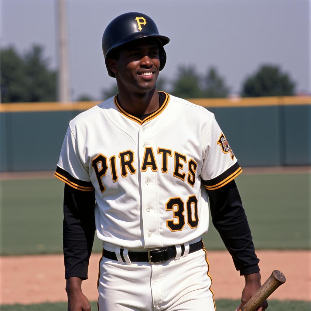 Barry Bonds in his Pittsburgh Pirates jersey during his early years in MLB.