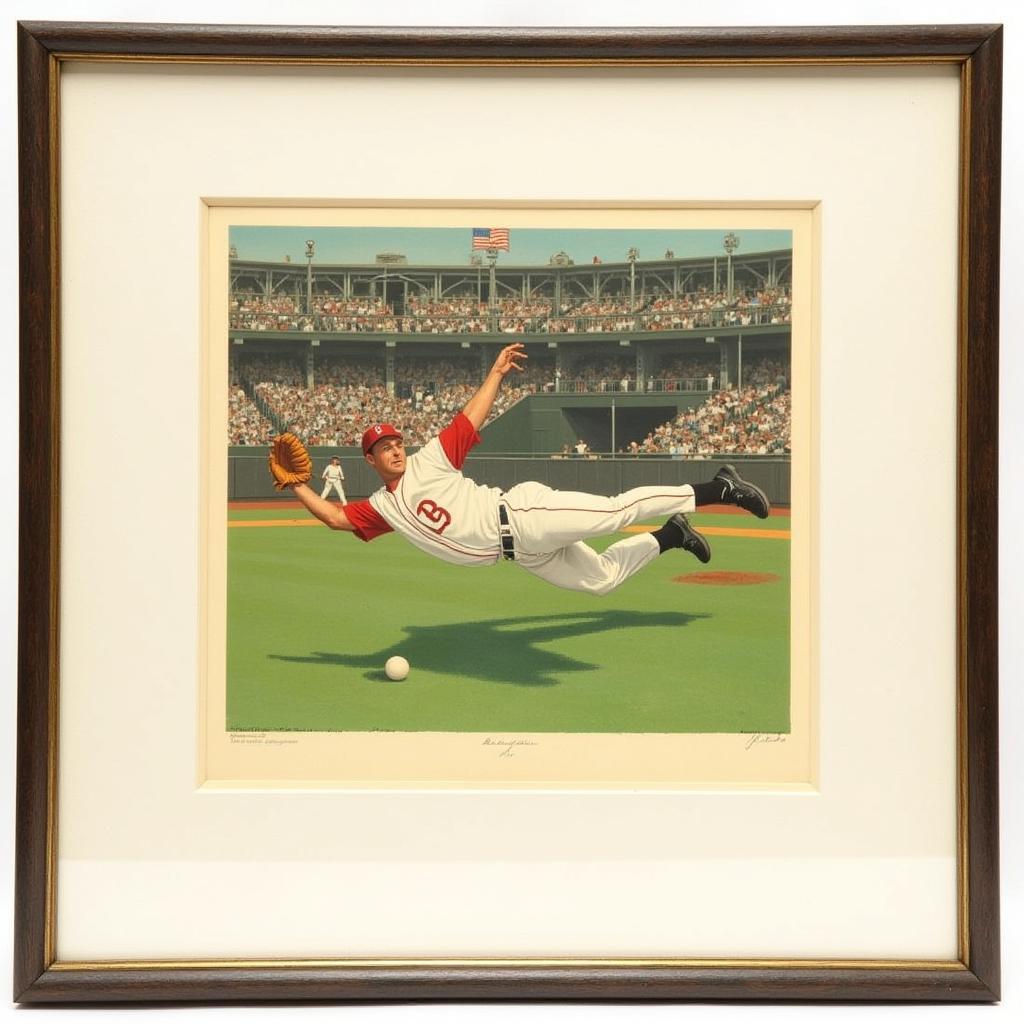 Bart Forbes Baseball Print - A baseball player makes a dramatic catch.