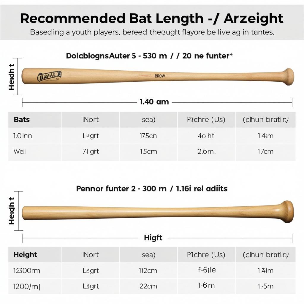 Baseball Bat Sizing Chart for Different Ages and Heights