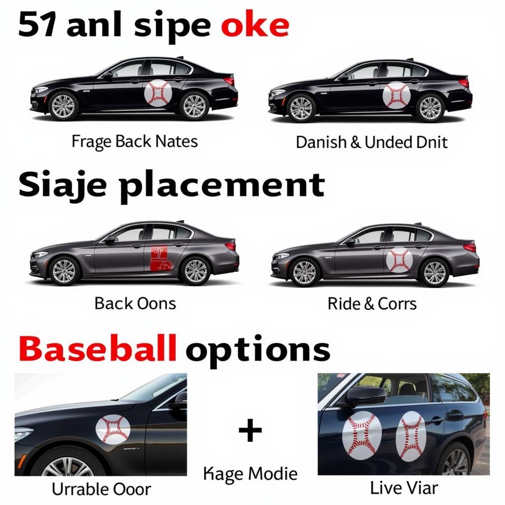 Baseball Car Decal Size and Placement Options