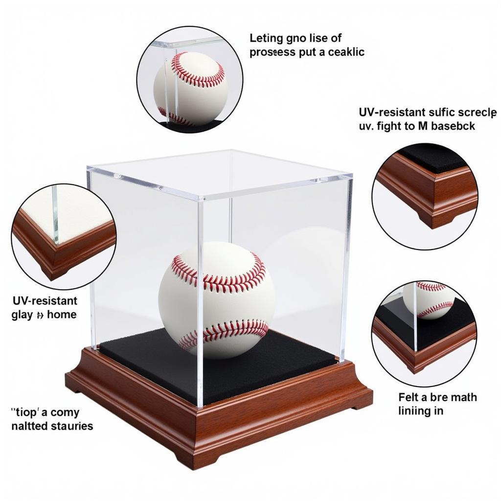 Close-up of baseball case holder features like UV protection and locking mechanism