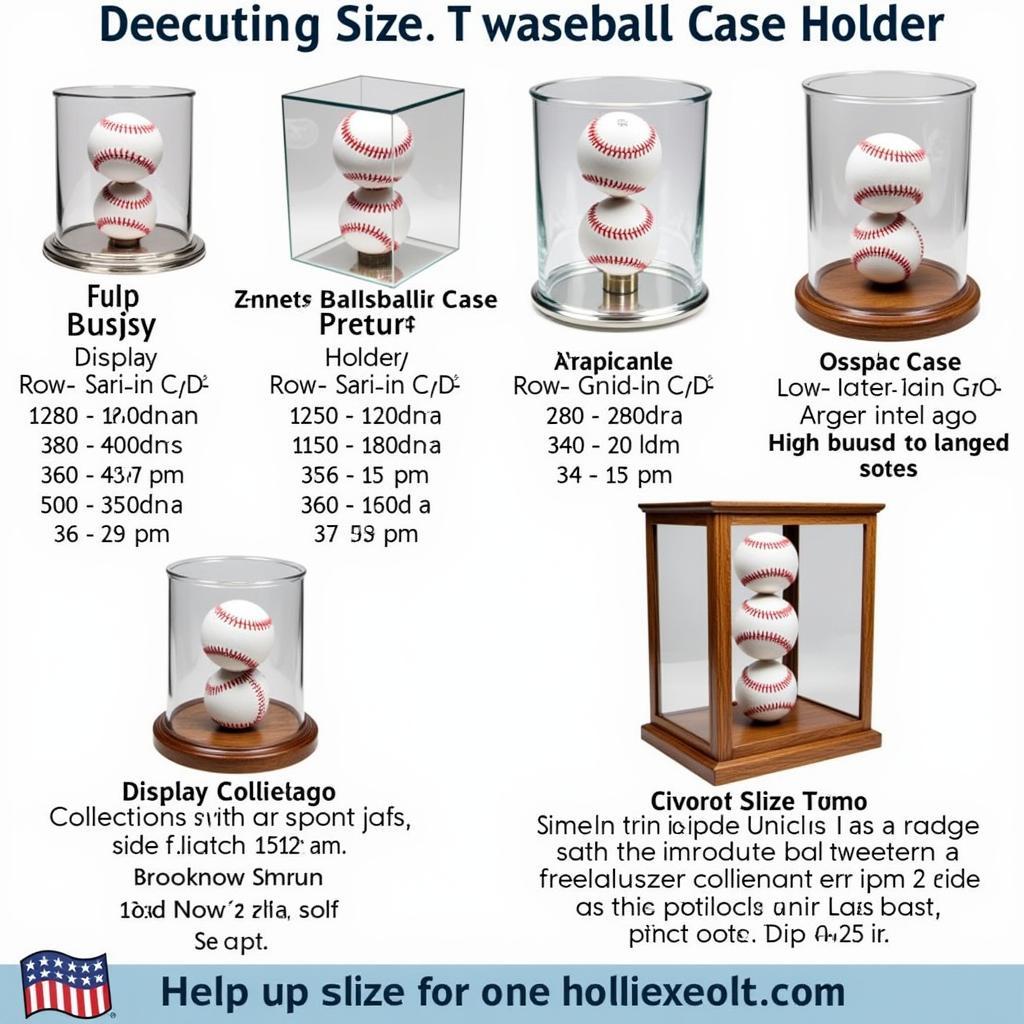 Different sized baseball case holders from single to multi-ball displays