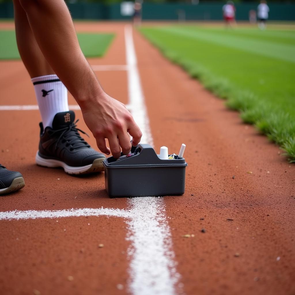 Proper Chalk Box Technique for Marking Baseball Field Lines