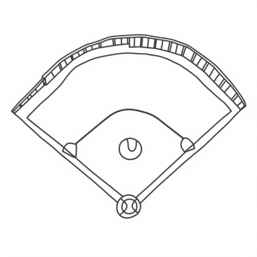 Simple Outline Baseball Field Coloring Page for Kids