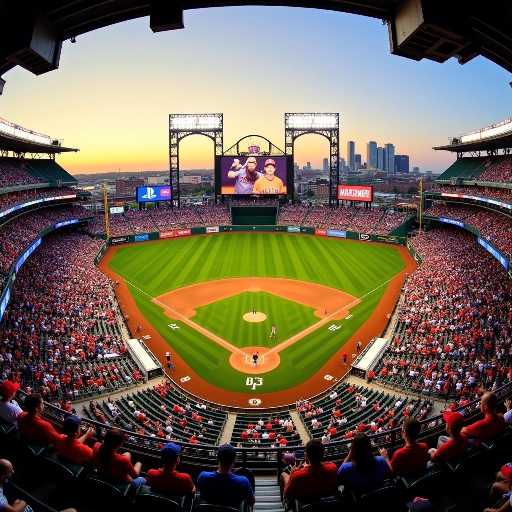 Panoramic View of a Baseball Stadium