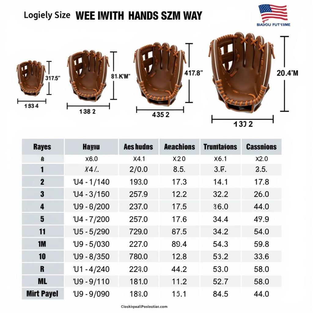 Baseball Glove Sizing Chart