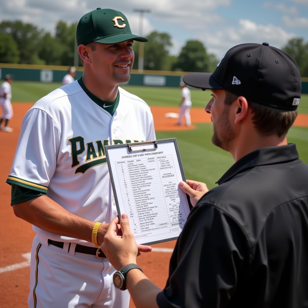 Using a Lineup Card Holder During a Game