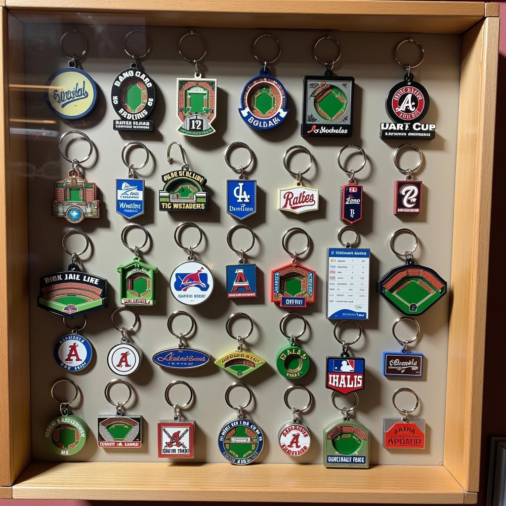 A Collection of Baseball Park Keychains