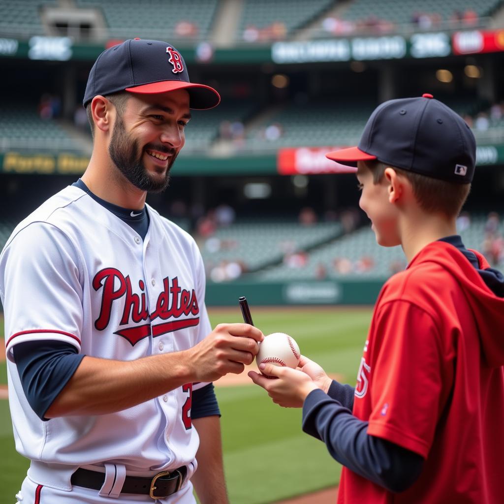 Baseball Player Signing Autograph