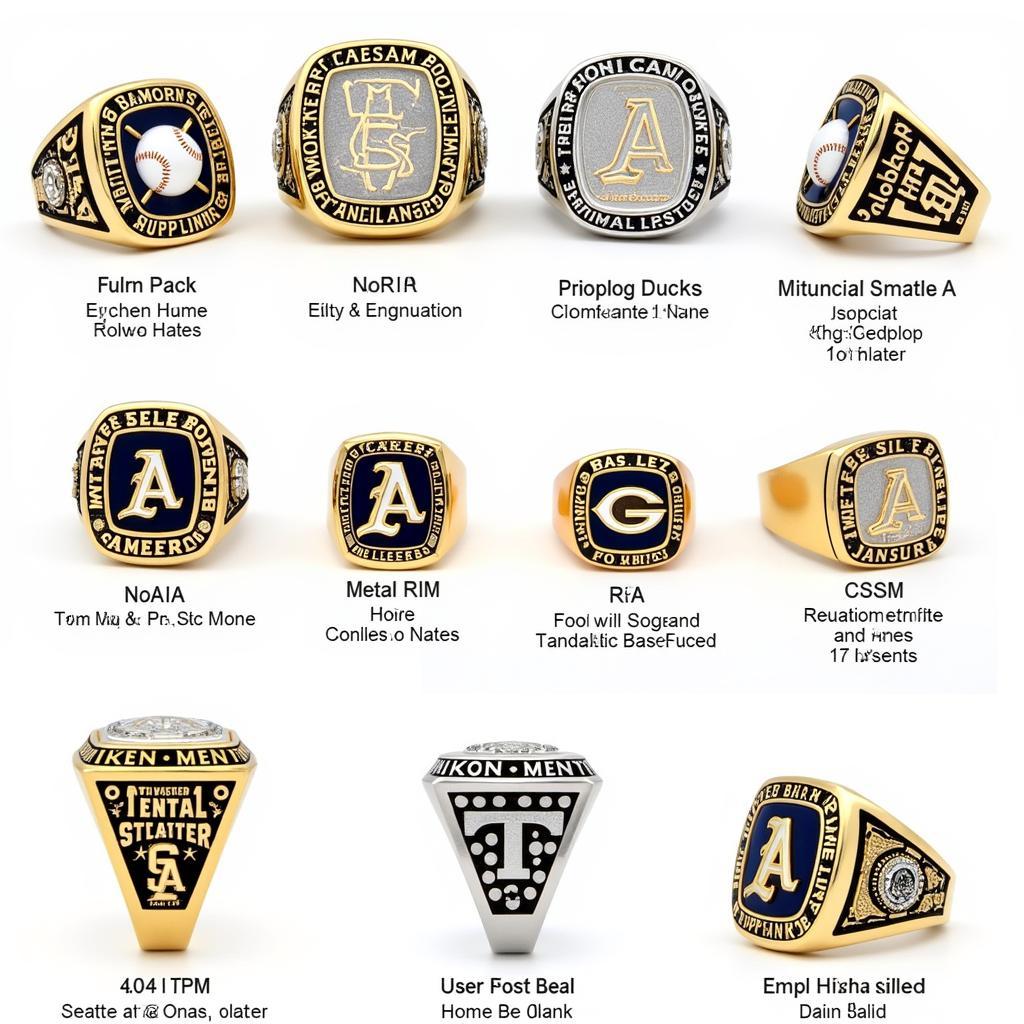 Baseball Tournament Rings Design Options