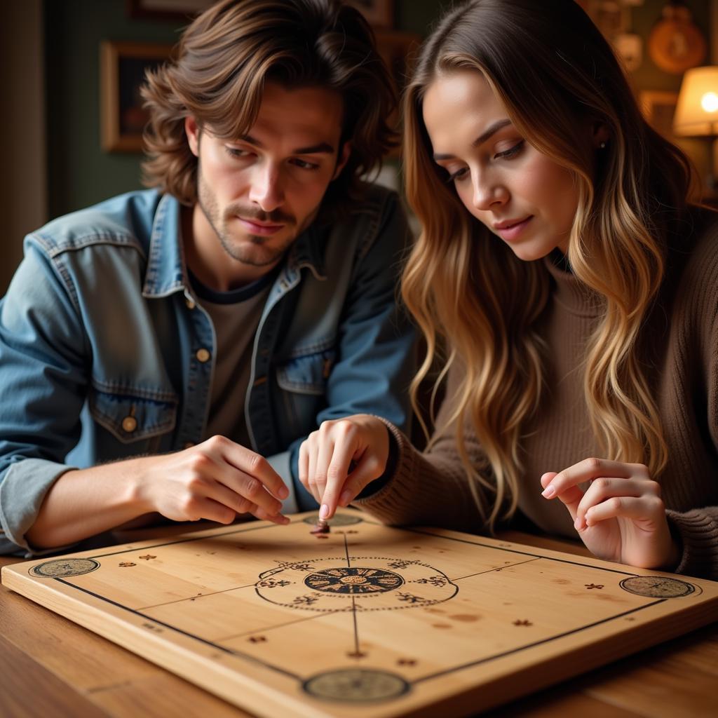 Strategic discussion during a baseball wood board game