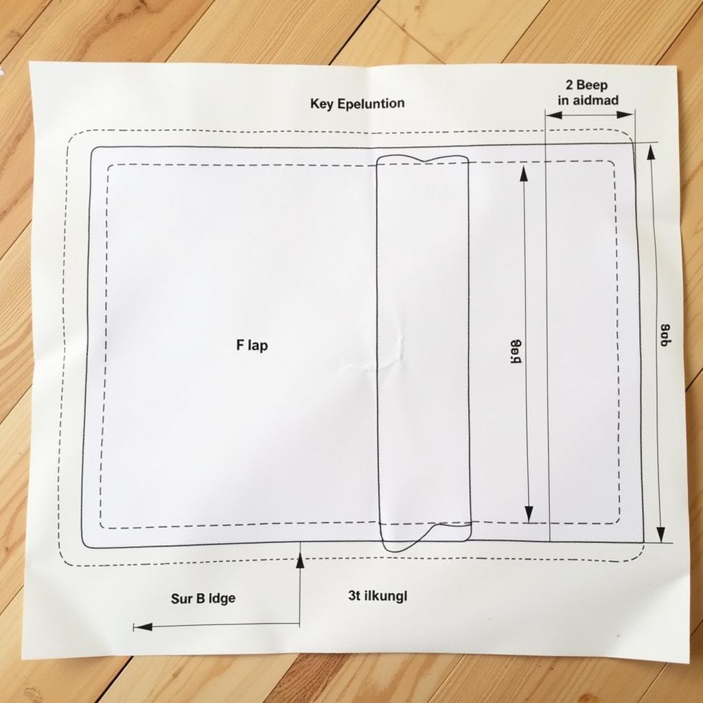 Basic Rectangular Leather Clutch Template Diagram