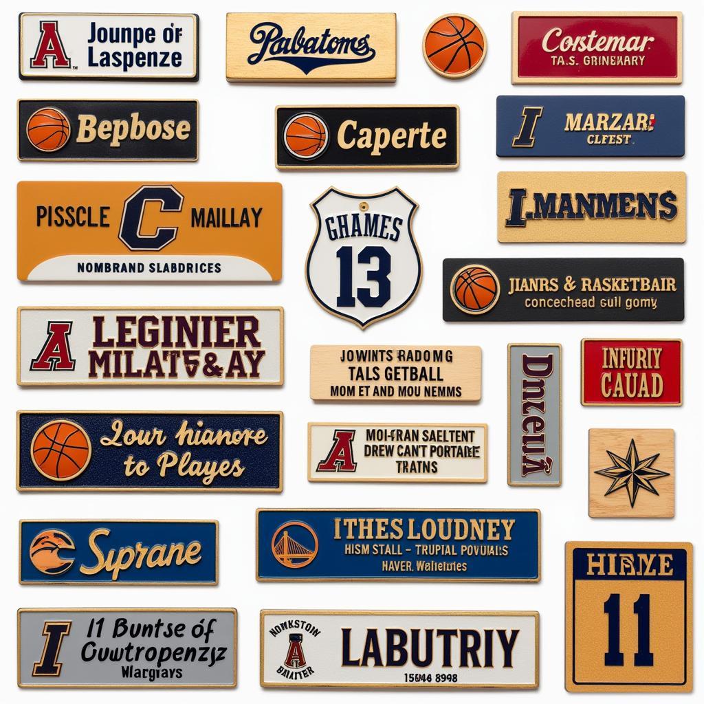 Various Basketball Locker Tags Designs