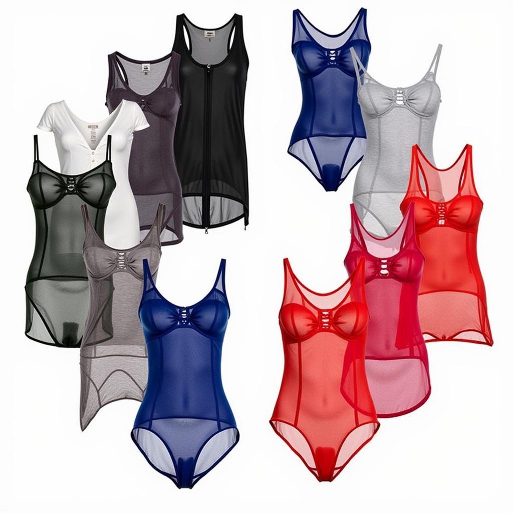 Different styles and colors of bat mesh tops