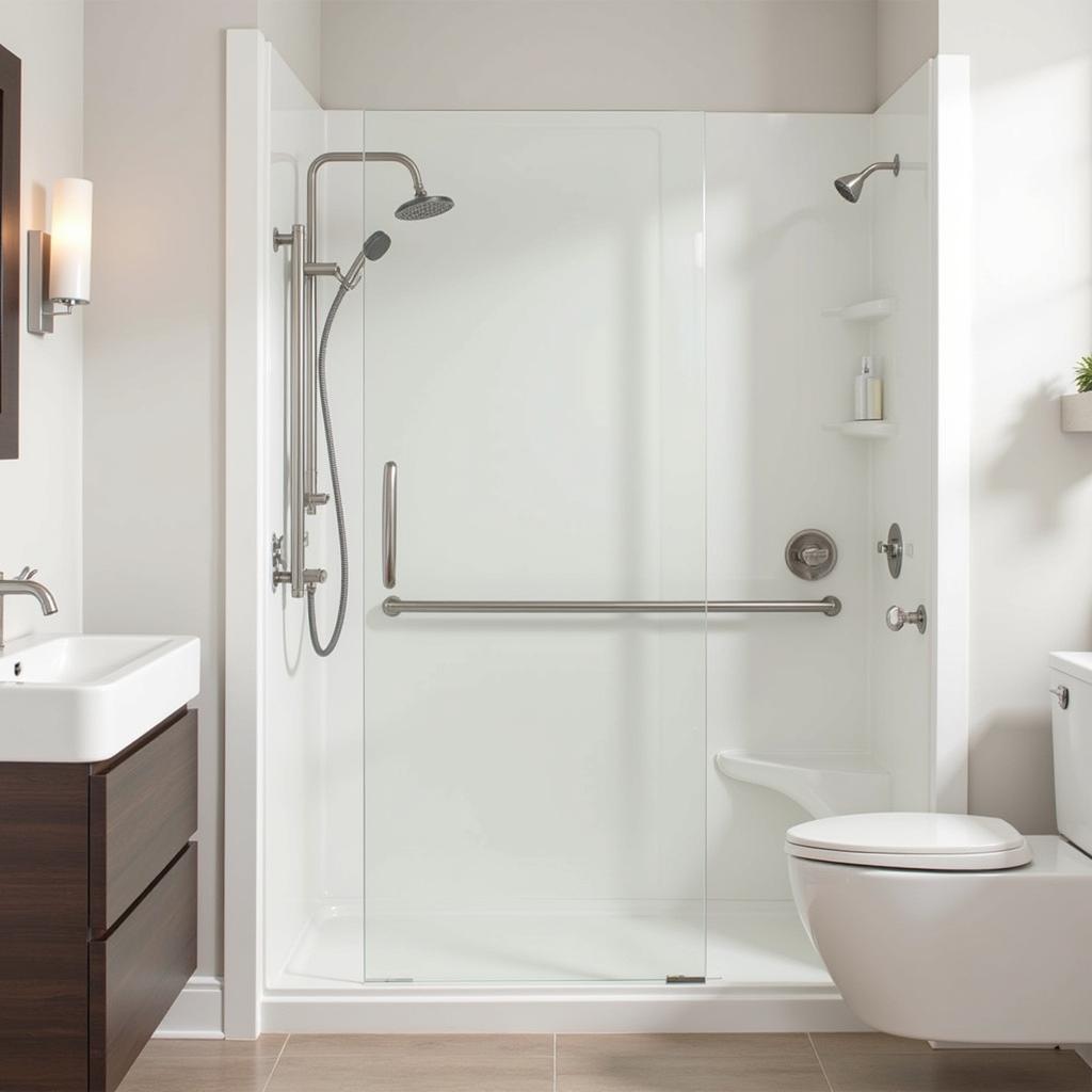 Modern Bathroom with Installed Grab Bars