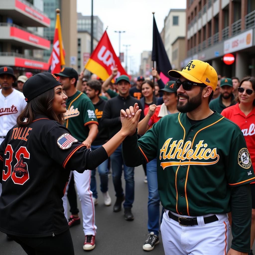 Bay Area Baseball Fans Celebrating