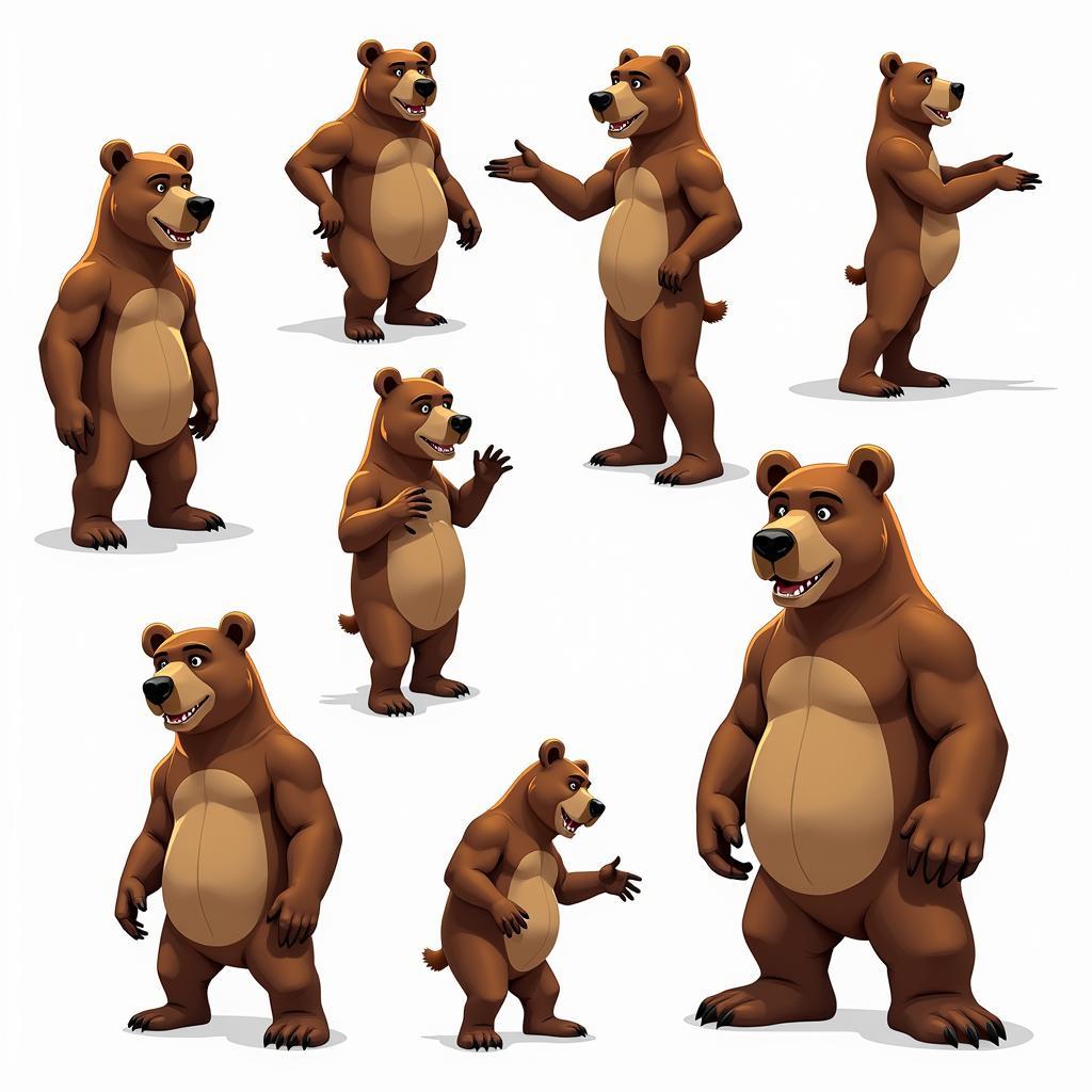 Bear Mascot Design Variations