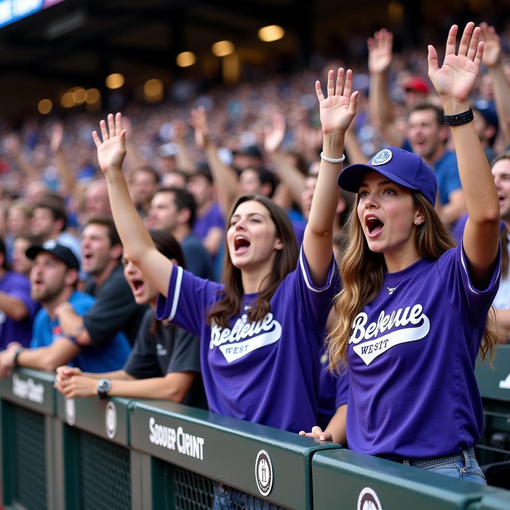 Bellevue West baseball fans cheering on their team