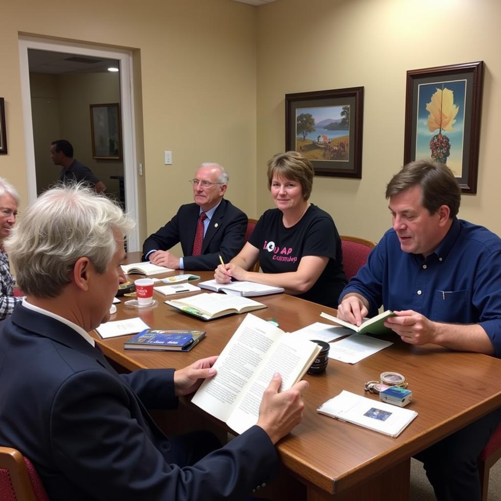 Bellflower Big Book Group Discussing a Book