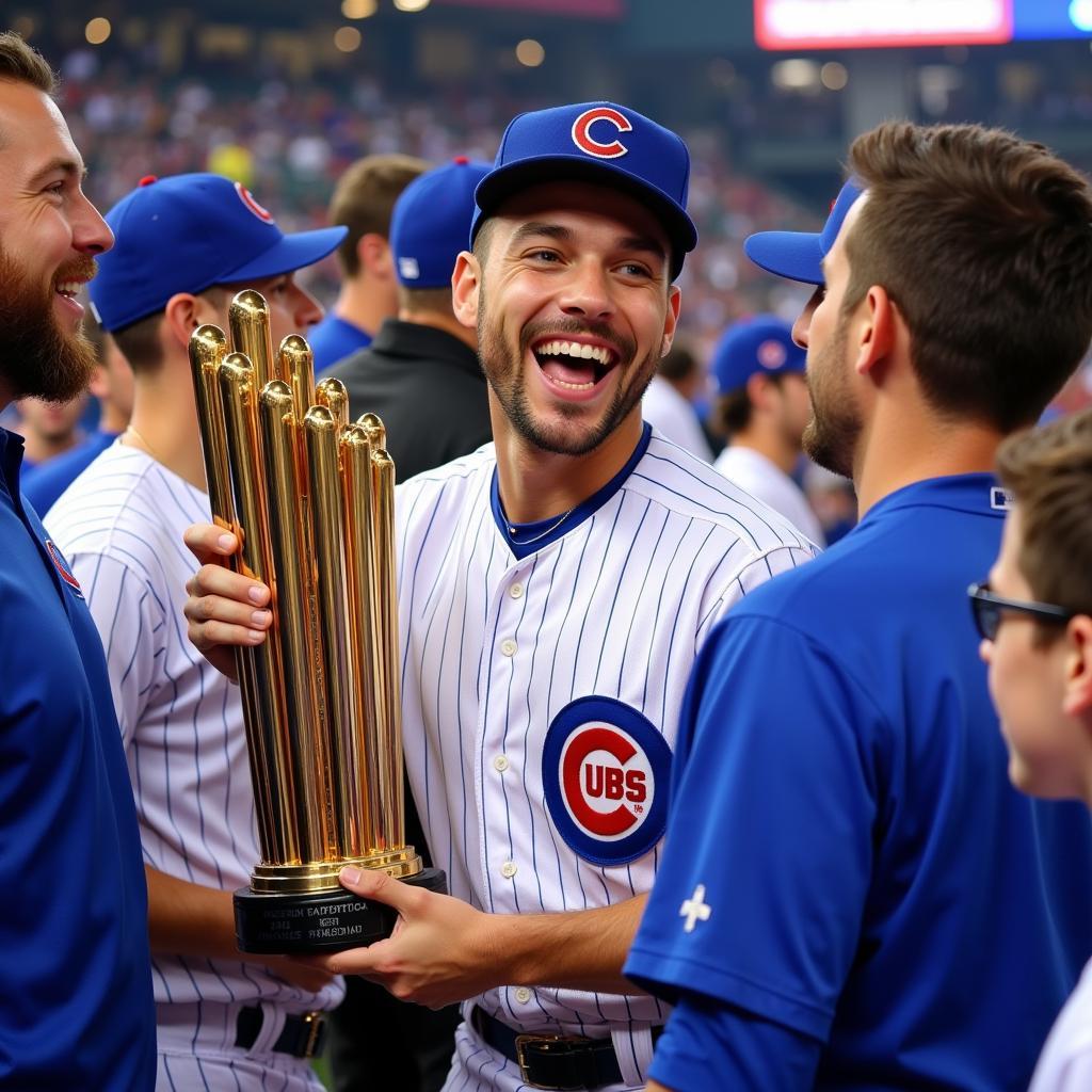 Ben Zobrist Celebrates World Series MVP