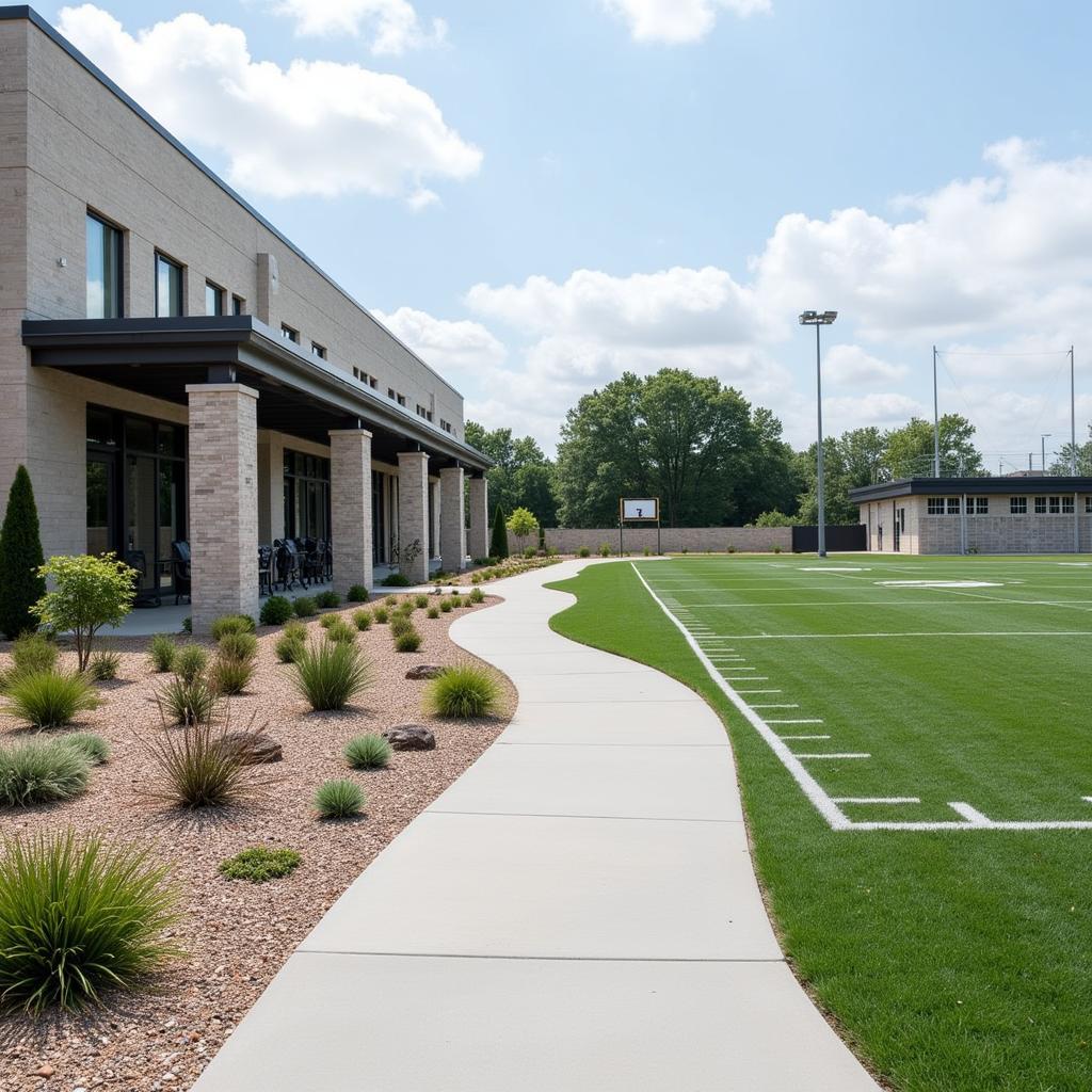 Benetti Stone Application in Football Field Surroundings