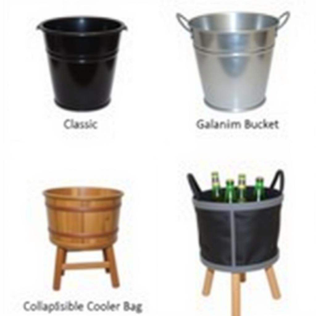 Different Types of Beverage Buckets with Stands