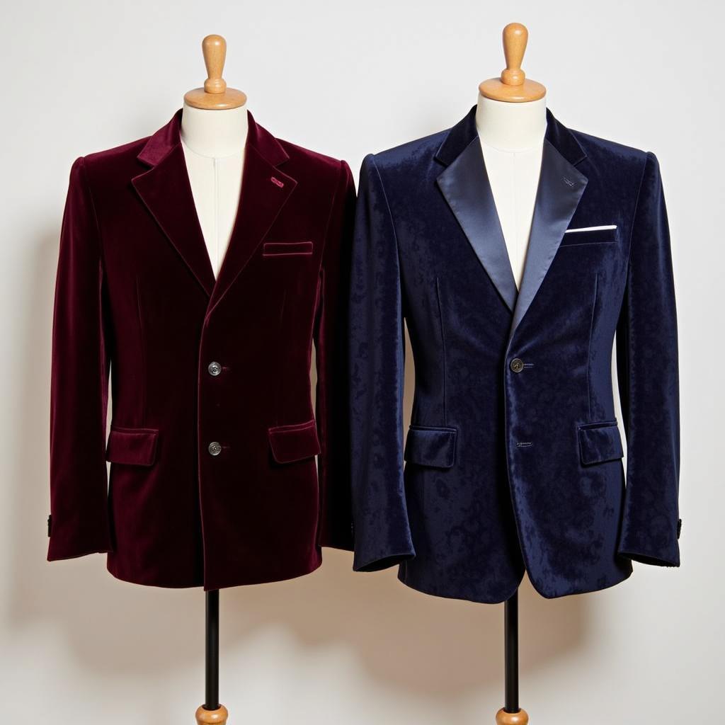 Big and Tall Smoking Jacket: Velvet and Silk Fabric Options