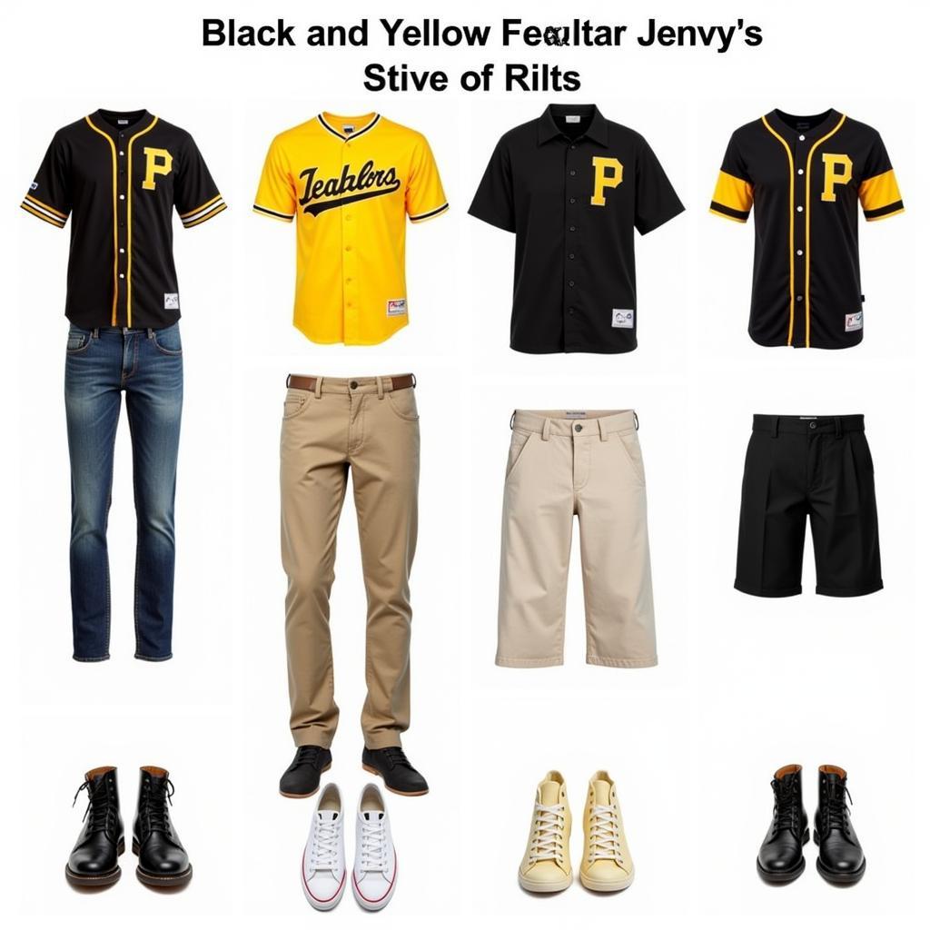 Outfit ideas with black and yellow baseball jerseys