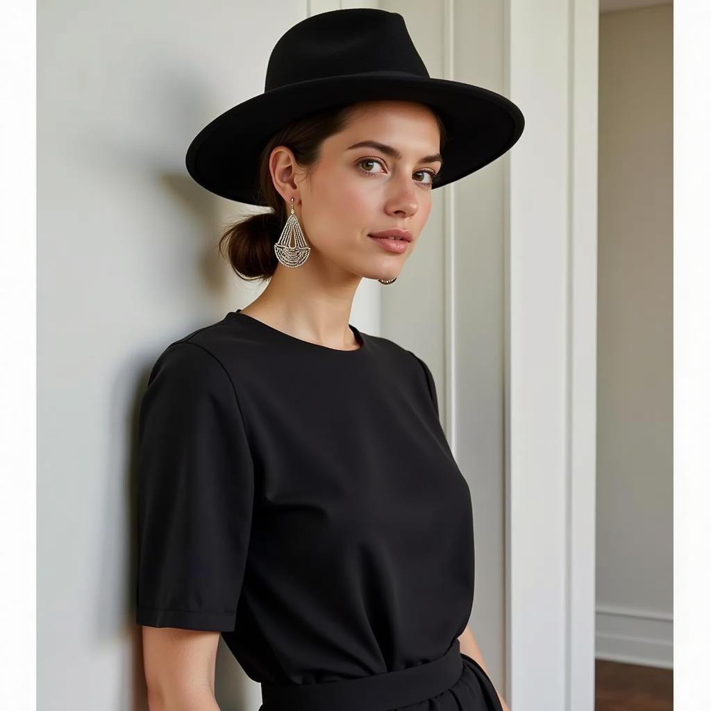 Black Derby Hat for Ladies: Modern Minimalist Style