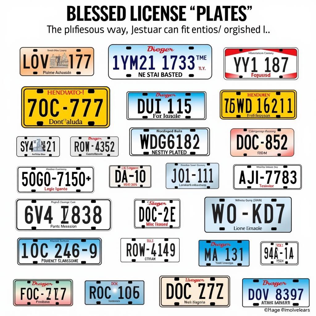 Examples of Blessed License Plates