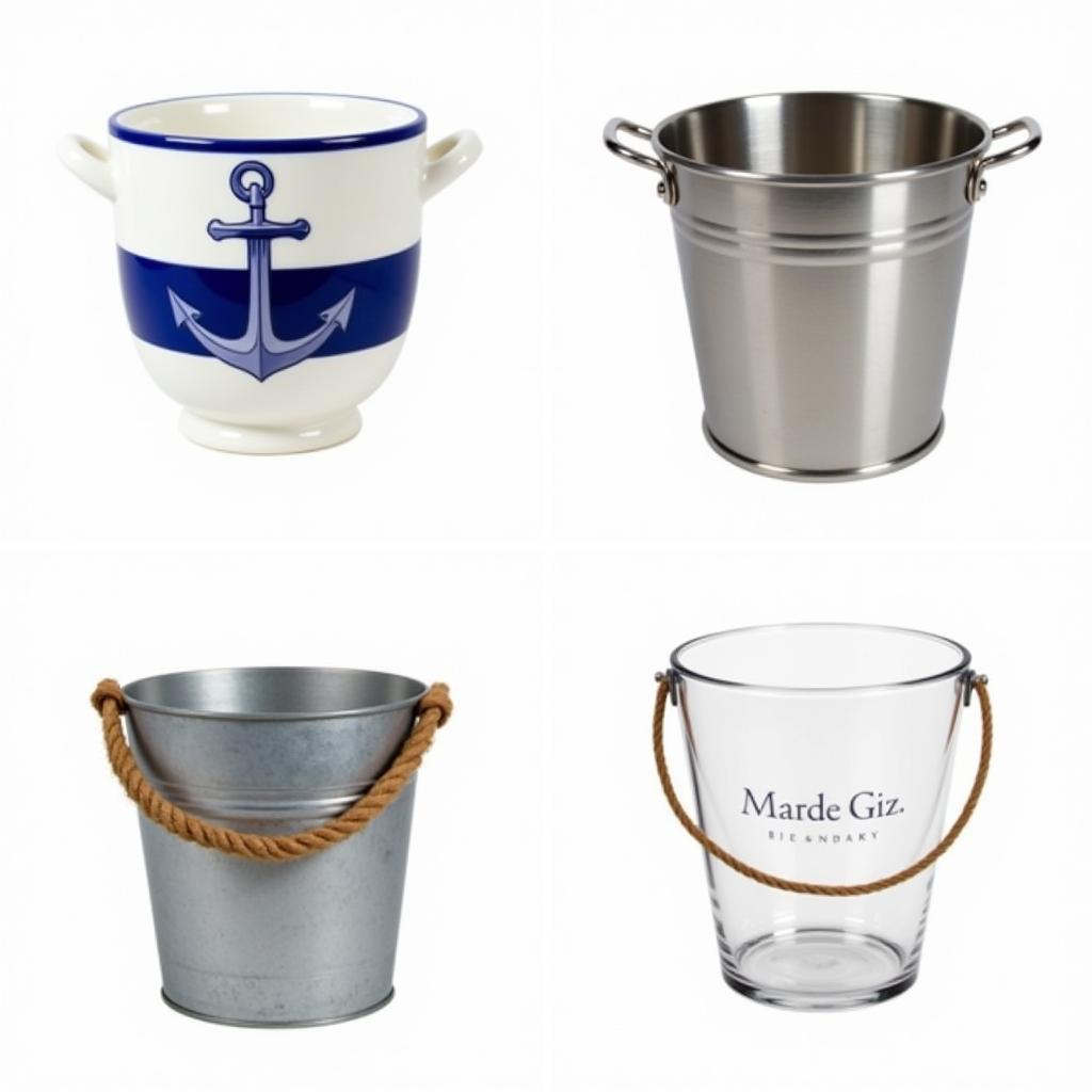 Different Styles of Blue and White Ice Buckets