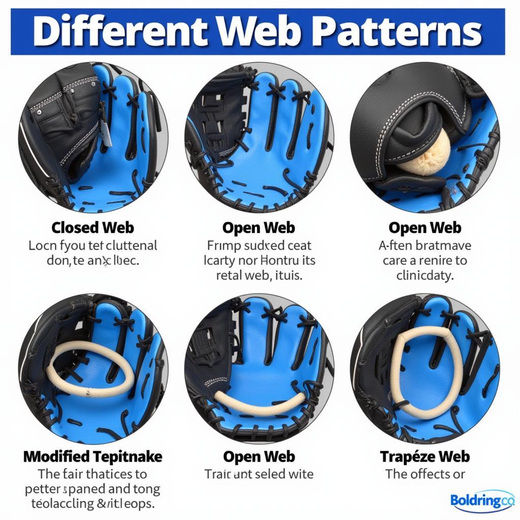 Blue and Black Baseball Glove Web Patterns