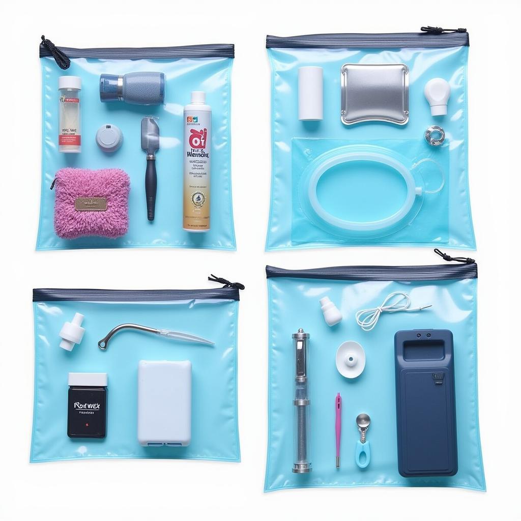 Blue Zip Lock Bag Organization