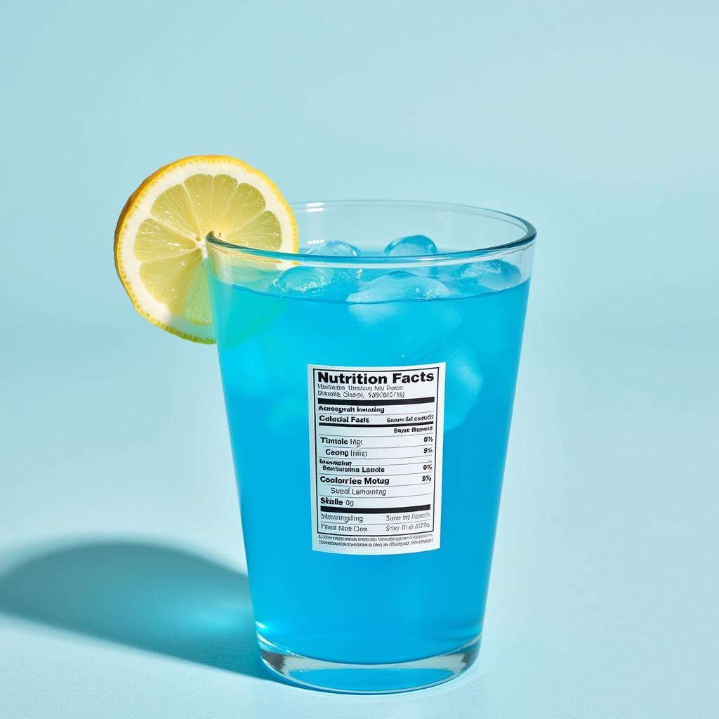 Blueshine Lemonade Glass with Nutrition Facts Label